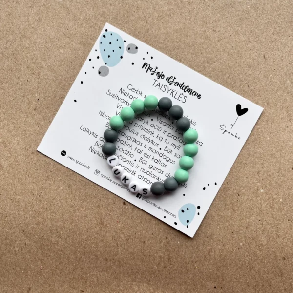 Silikoninių karoliukų apyrankė berniukui