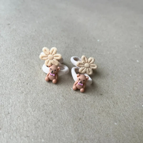 mini gumytės mergaitėms gėlytė ir meškiukas