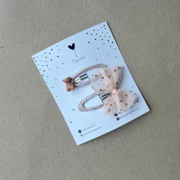 segtukai mergaitėms tiulio bantukas persiko spalvos ir meškutis