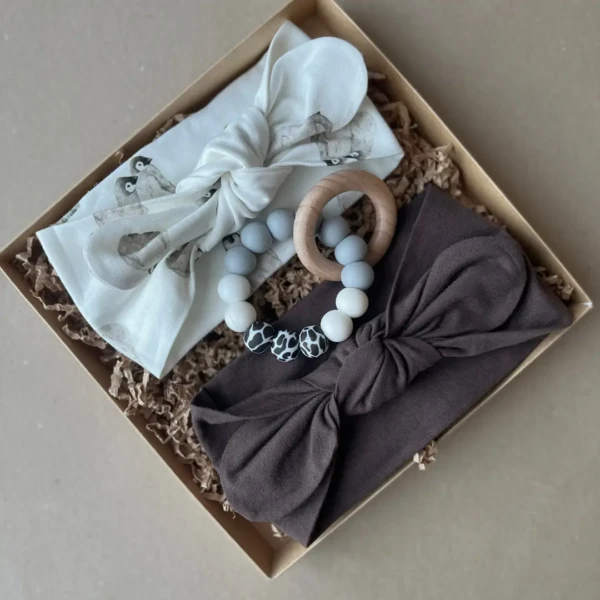 galvos juostos kūdikiui rinkinys su silikoniniu kramtuku