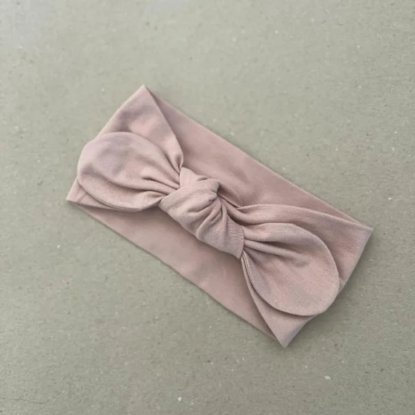 Plati galvos juosta mergaitei šviesiai rudos spalvos su bantuku