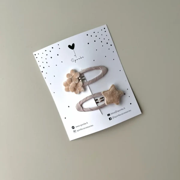 Segtukai mergaitėms – gėlytės ir žvaigždutės segtukai (2 vnt)