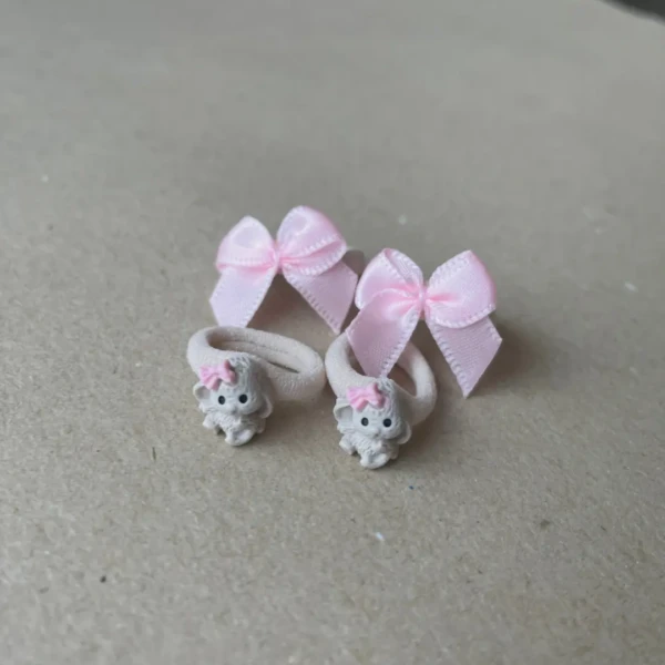 mini gumytės mergaitėms kiškutis ir rožinis bantukas