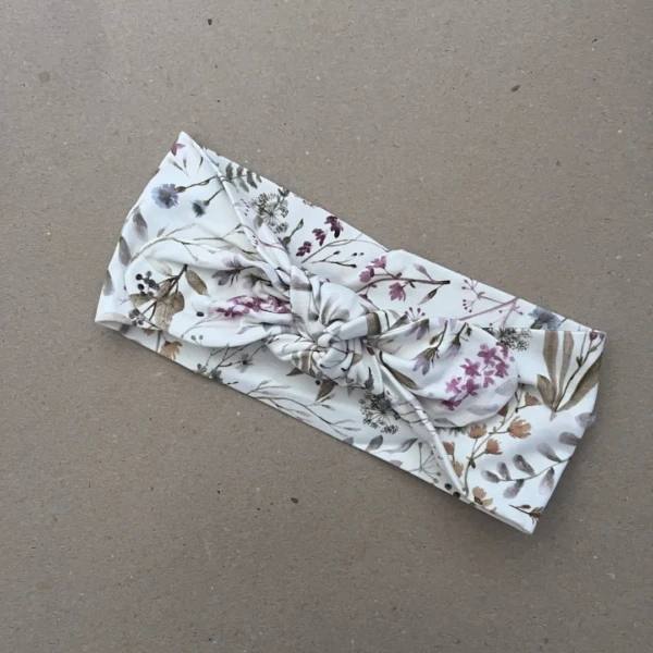 Plati galvos juosta mergaitei su laukinių gėlių raštu „Laukinė pieva“